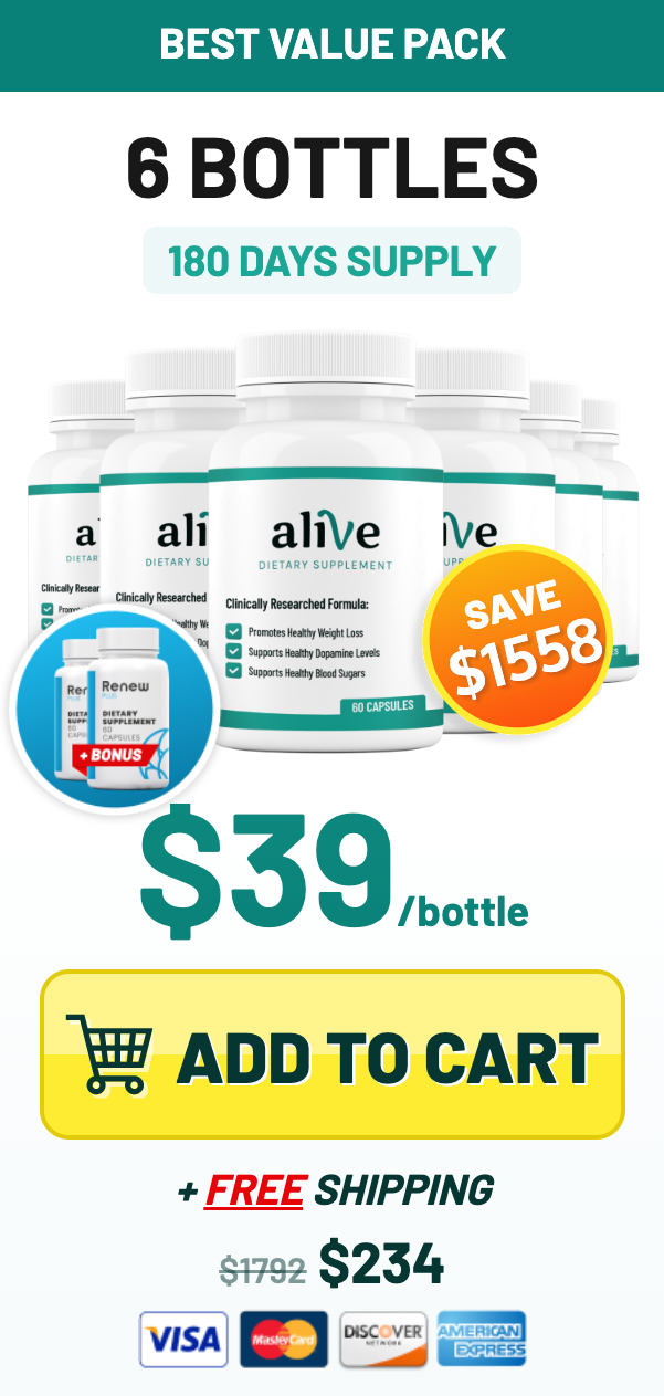 Alive weight loss supplement - 6 Bottles